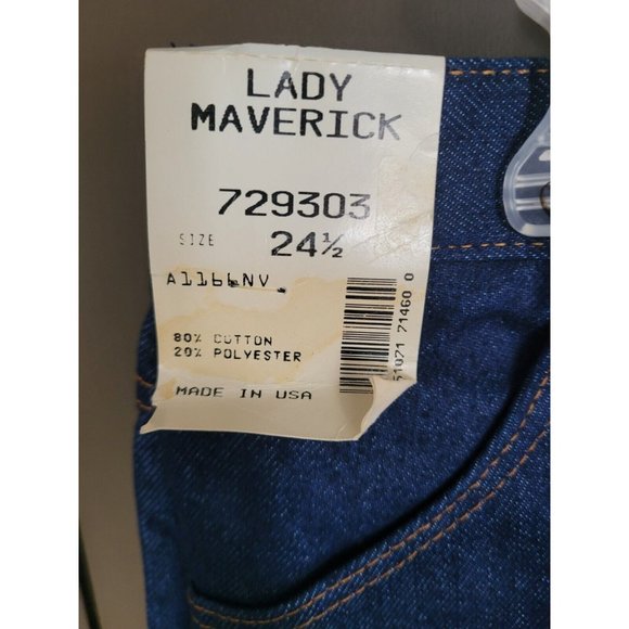 Lady Maverick Women's Elastic Waist Dark Blue Wash Jeans Size 24 1/2 USA New - Picture 4 of 5